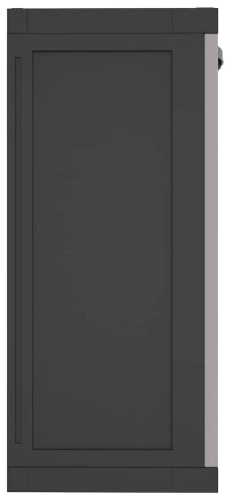 Móvel de arrumação para exterior 65x37x85 PP cinzento e preto