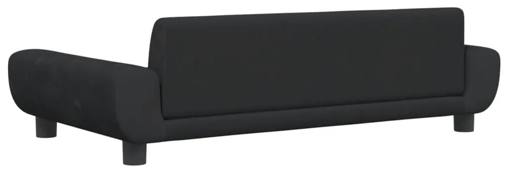 Sofá infantil 100x54x33 cm veludo preto