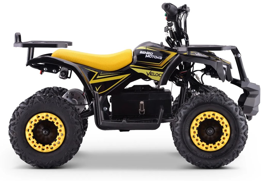 Moto 4 elétrica para crianças ATV Veloci 800W Amarela