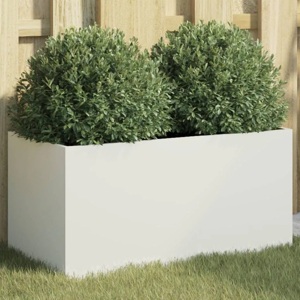 vidaXL Vaso/floreira 62x30x29 cm aço branco