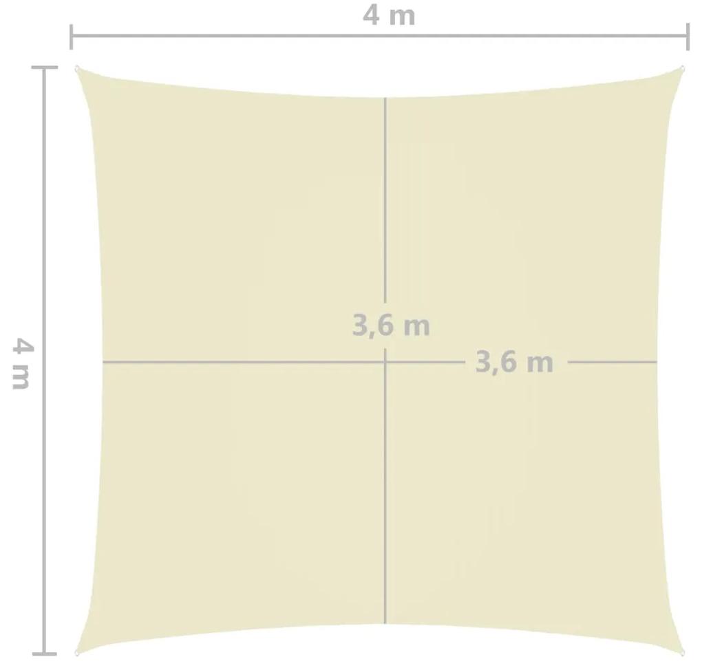 Guarda-sol tecido Oxford quadrado 4x4 m creme