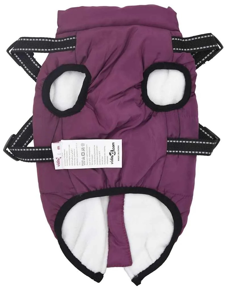 casaco para cães com arnês impermeável reflexivo roxo L40
