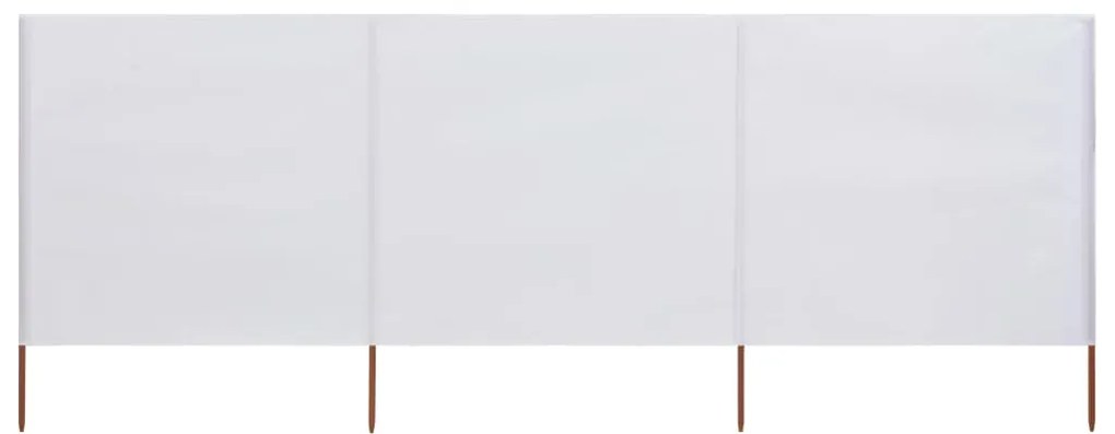 Para-vento com 3 painéis 400x80 cm tecido branco areia