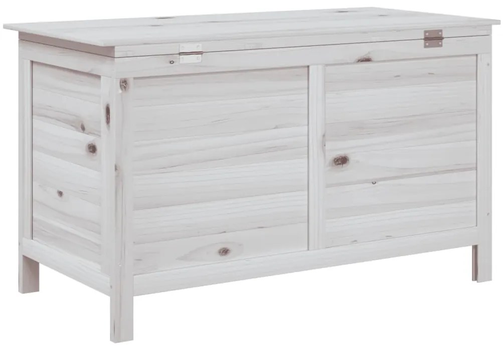Caixa de arrumação p/ jardim 99x49,5x58,5cm abeto maciço branco
