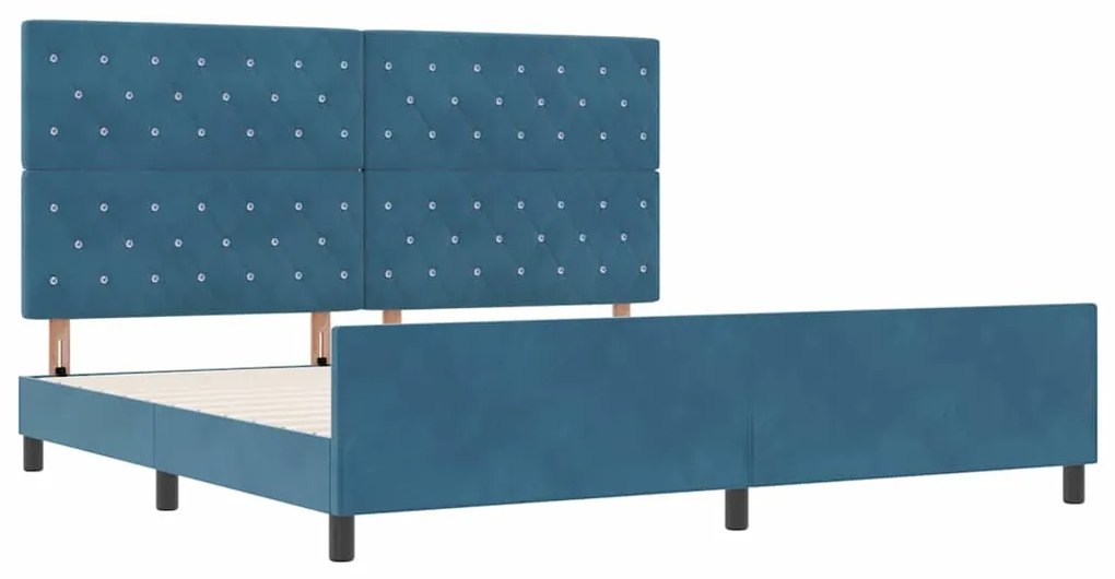 Cama vidaXL Azul Escuro 200x200 cm Veludo