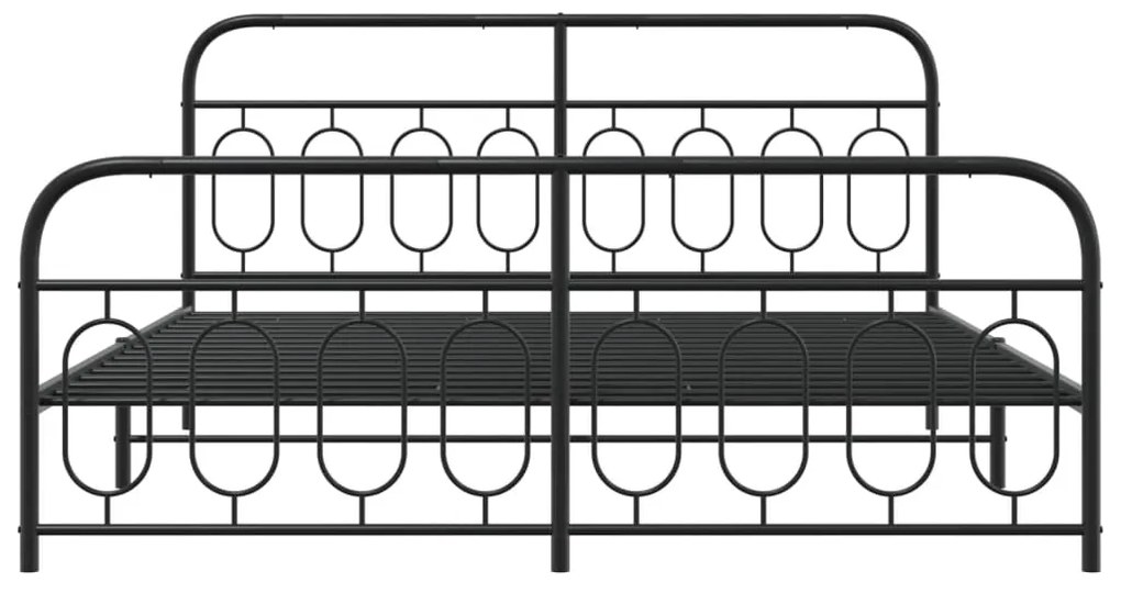 Estrutura de cama com cabeceira e pés 180x200 cm metal preto