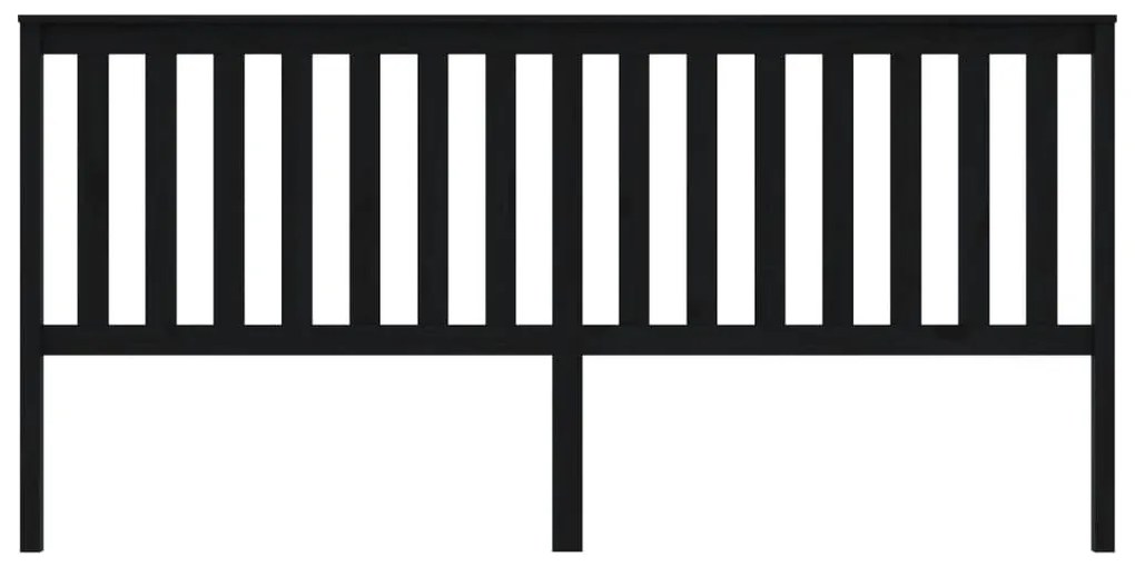 Cabeceira de cama 206x6x101 cm pinho maciço preto
