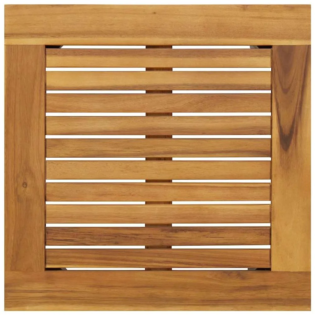 Mesa Lateral de Jardim 45x45x38 cm em Madeira de Acácia Sólida.