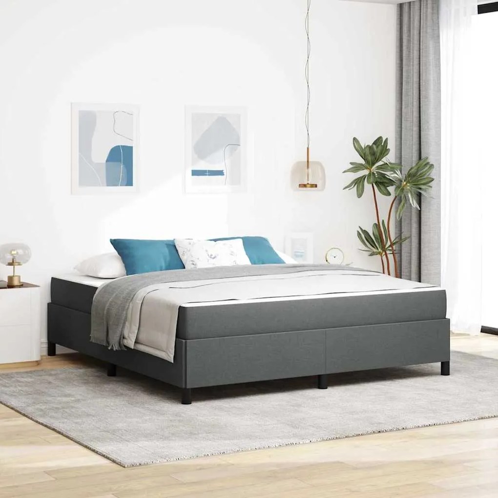 vidaXL Cama Box Cinza escuro, Preto 180 x 200 cm