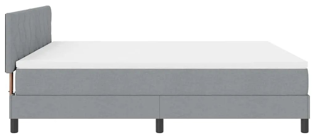 Cama Box Spring com Colchão Cinza Claro 180x200 cm Tecido