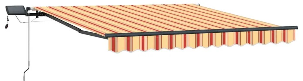 Toldo Retrátil Manual com LED Amarelo e Laranja 300x250 cm