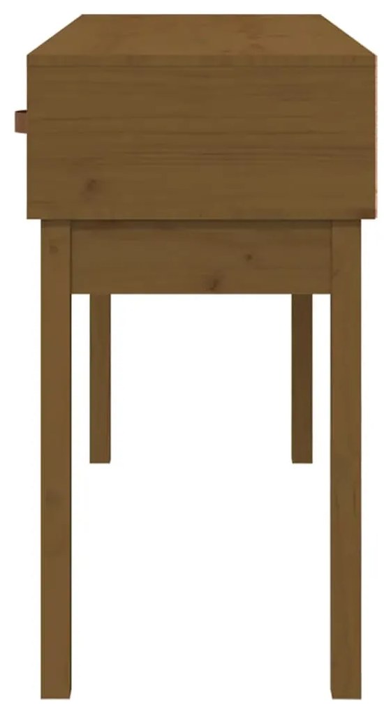 Mesa consola 114x40x75 cm madeira de pinho maciça castanho mel