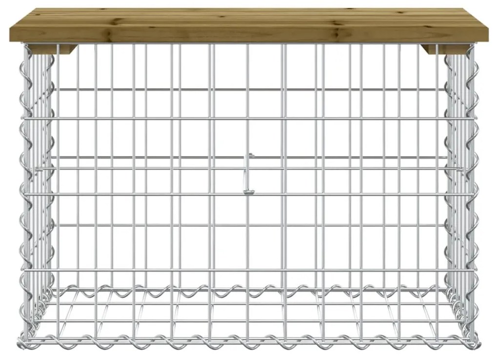 Banco de jardim c/ design gabião 63x31,5x42 cm pinho impregnado