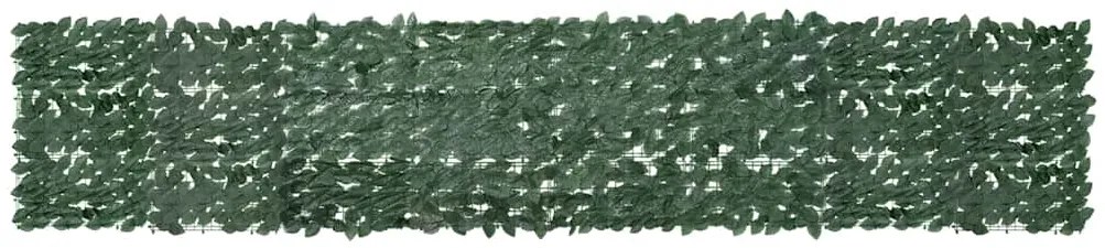 Tela de varanda com folhas verde-escuras 400x75 cm