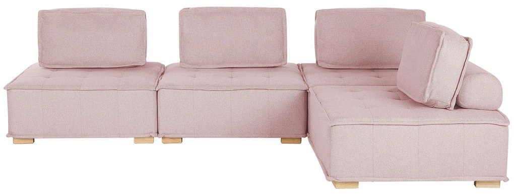 Sofá de canto modular para 4 pessoas em rosa TIBRO Beliani