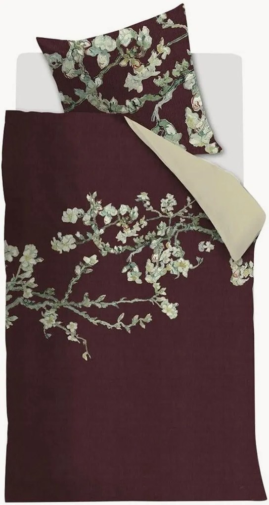 Conjunto de roupa de cama reversível em cetim de algodão Blossom