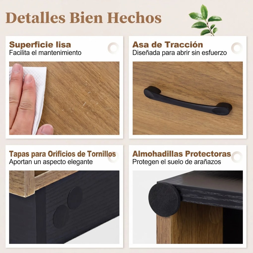 Mesa de centro extensível 80 x 60 x 37 cm em madeira com compartimentos e tampo adicional deslizante, design retangular para sala de estar Natural+Pre