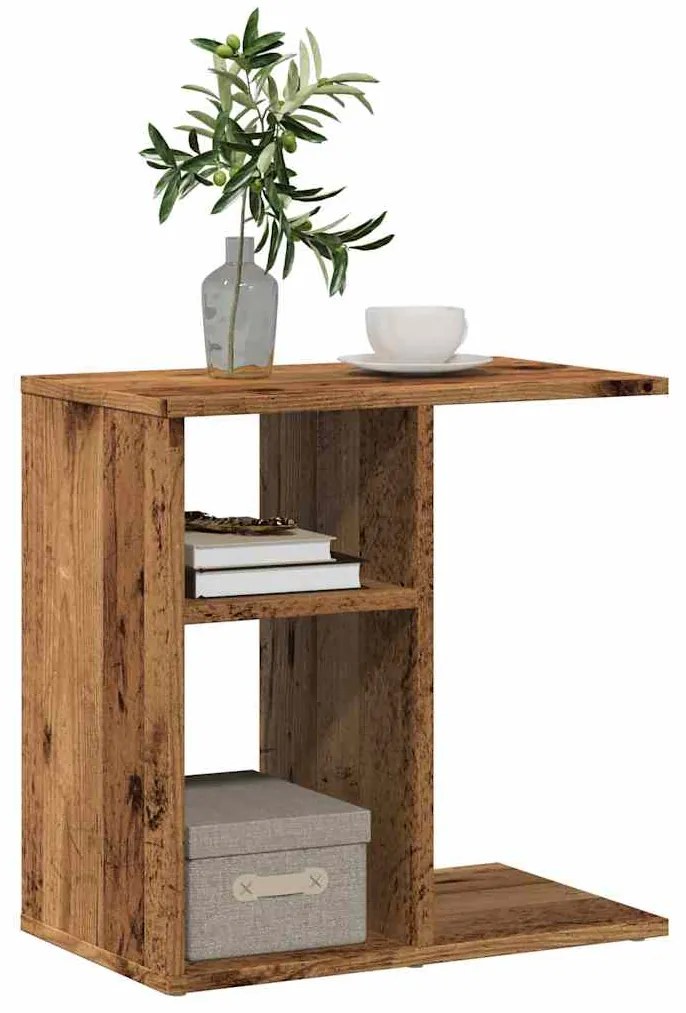 vidaXL Mesa de apoio madeira velha 50x30x50 cm madeira trabalhada