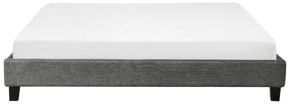 Sommier de casal em tecido cinzento 180 x 200 cm ROANNE Beliani