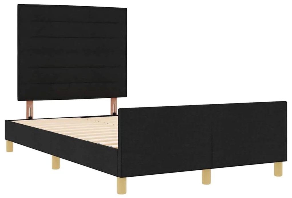 Cama de Tecido Preto vidaXL 160x200 cm