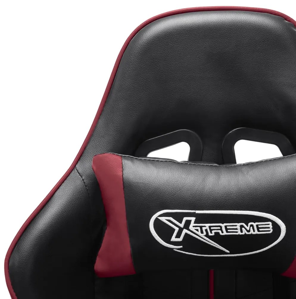 Cadeira de gaming couro artificial preto e vermelho tinto