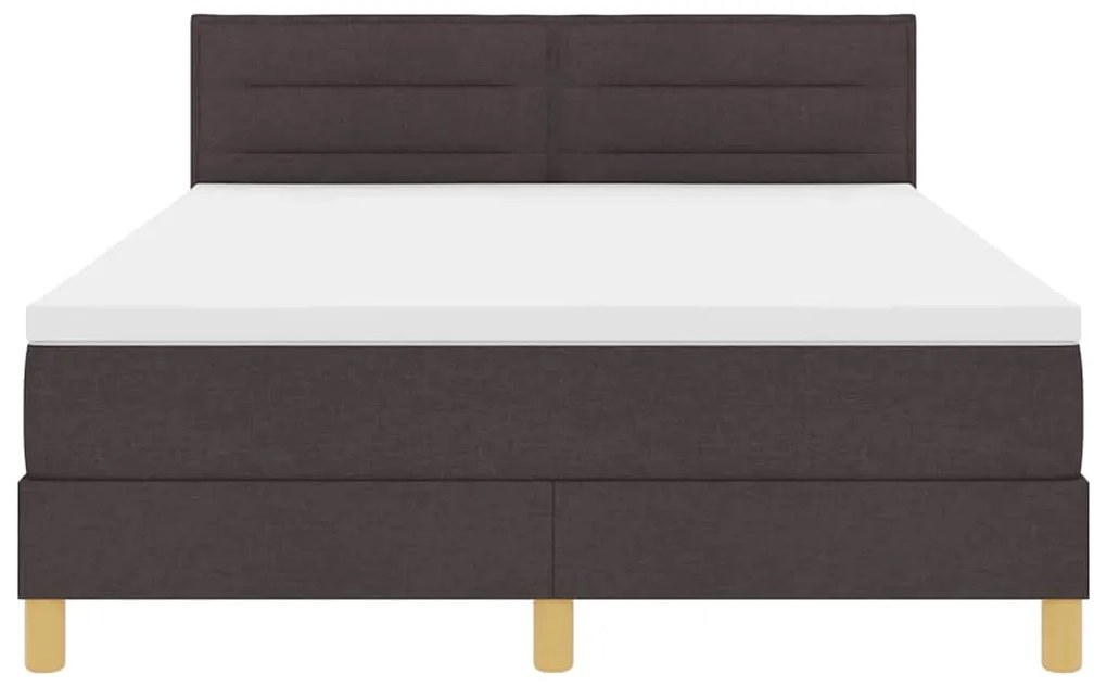 Cama Box com Colchão e LED Castanha 140x190 cm Tecido
