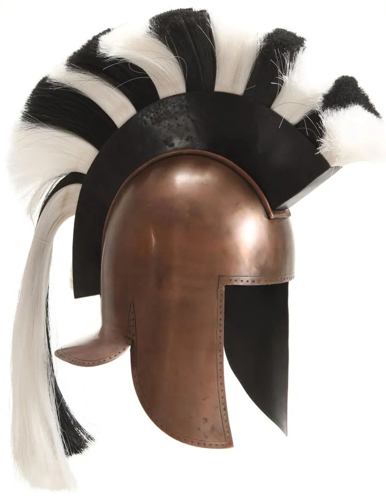Capacete de soldado grego réplica LARP cobre prateado
