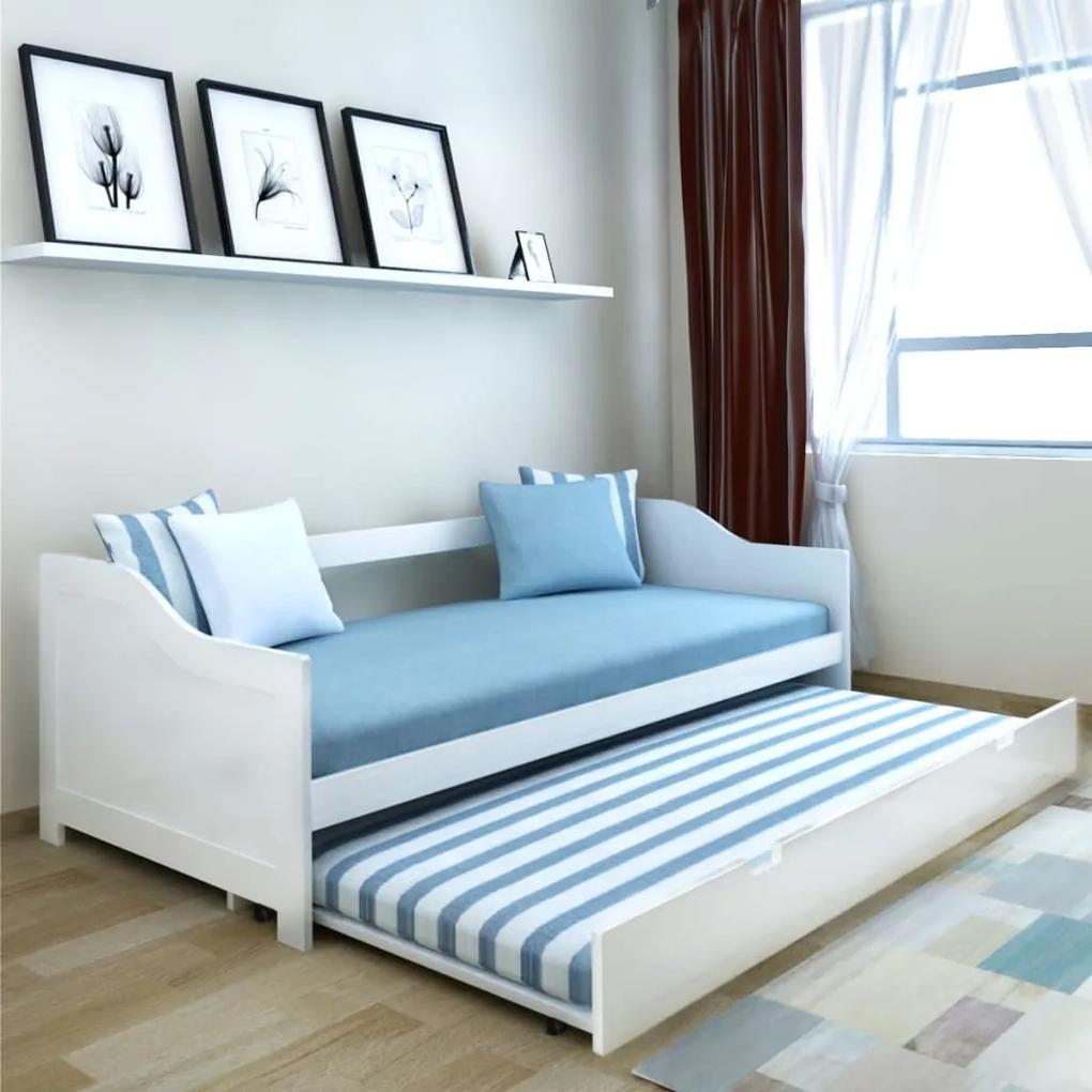 Estrutura sofá-cama de puxar pinho maciço 90x200 cm branco