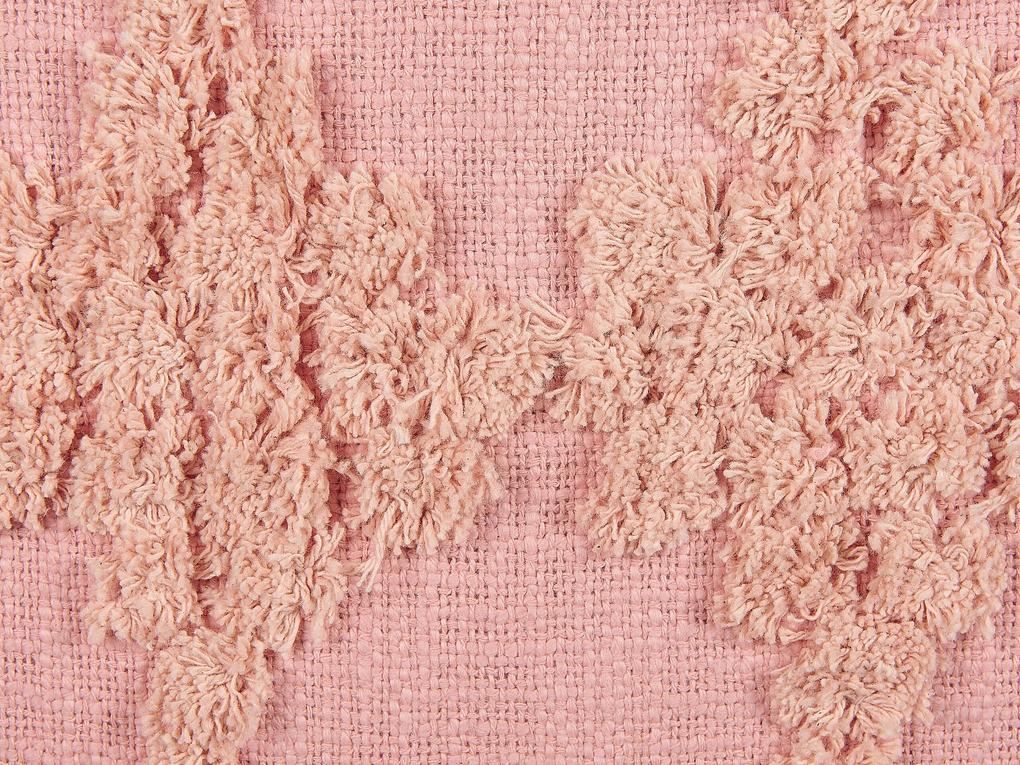 Conjunto de 2 almofadas decorativas tufadas em algodão rosa 45 x 45 cm TORENIA Beliani