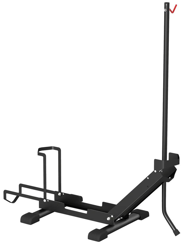 SPORTNOW Suporte de Chão para Bicicletas Vertical e Horizontal com Altura Ajustável para Rodas de 20"-29" e 700c 75x41x71-81 cm Preto | Aosom Portugal