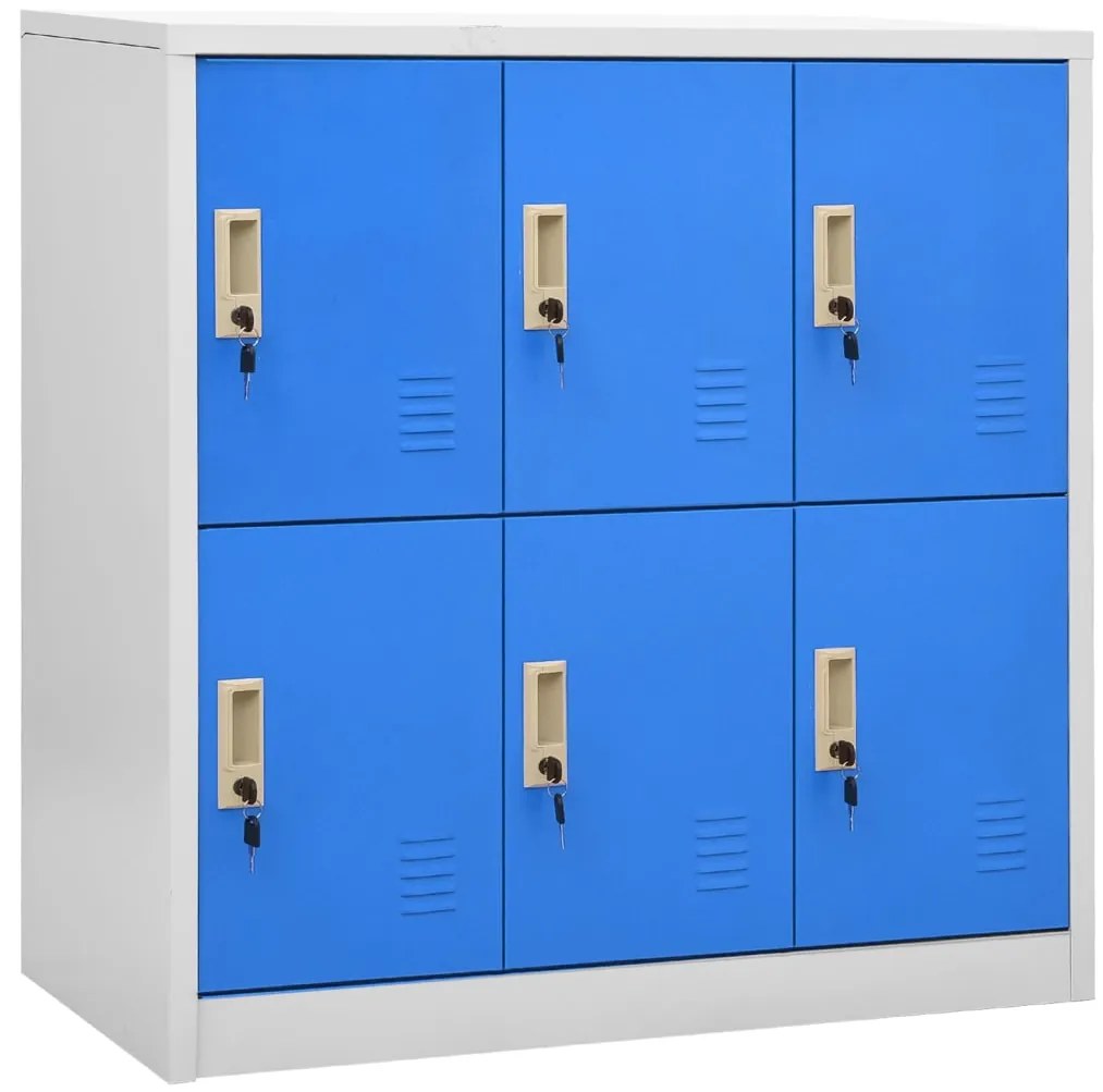Cacifos 5 pcs 90x45x92,5 cm aço cinzento-claro e azul