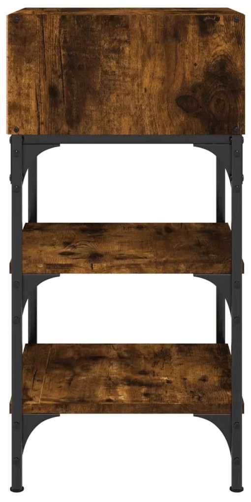 Mesas cabeceira 2pcs 35x34,5x70cm deriv.madeira carvalho fumado