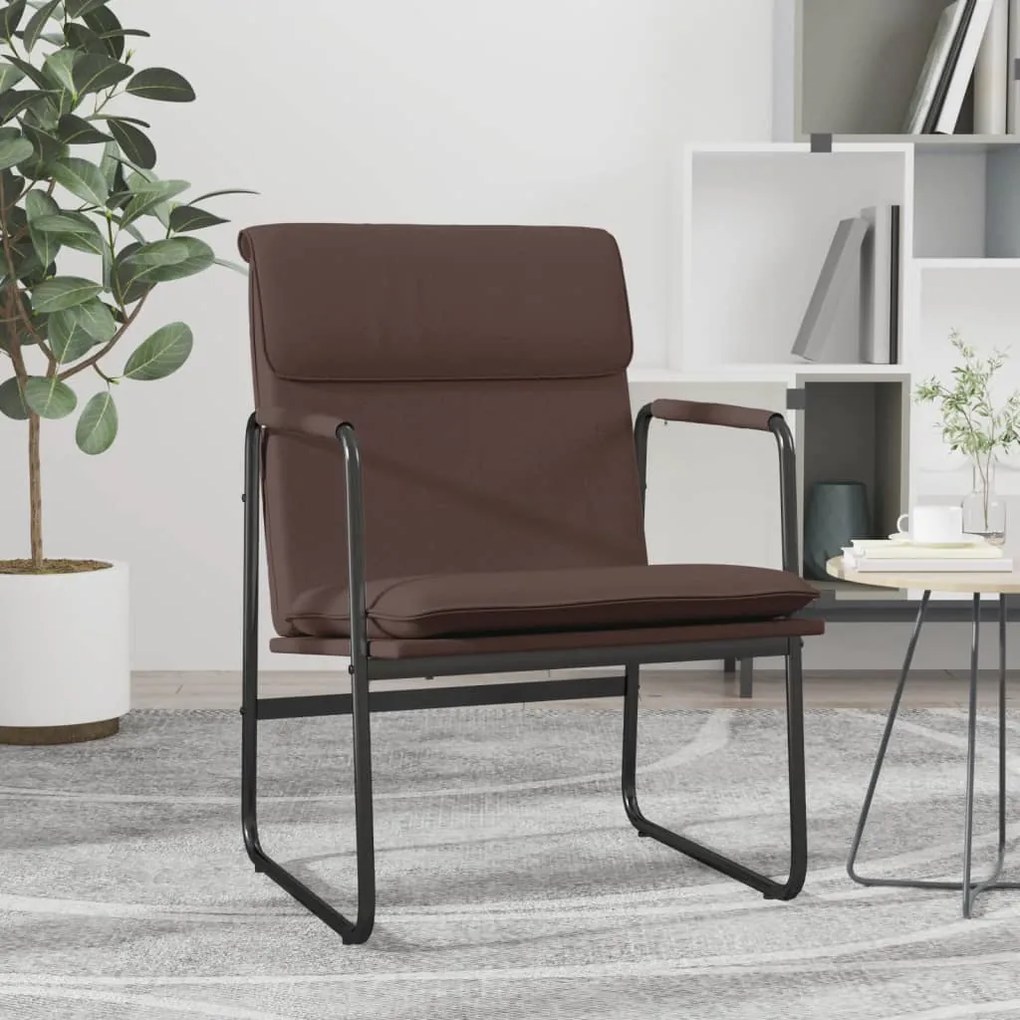 351362 vidaXL Cadeira lounge 55x64x80 cm couro artificial castanho