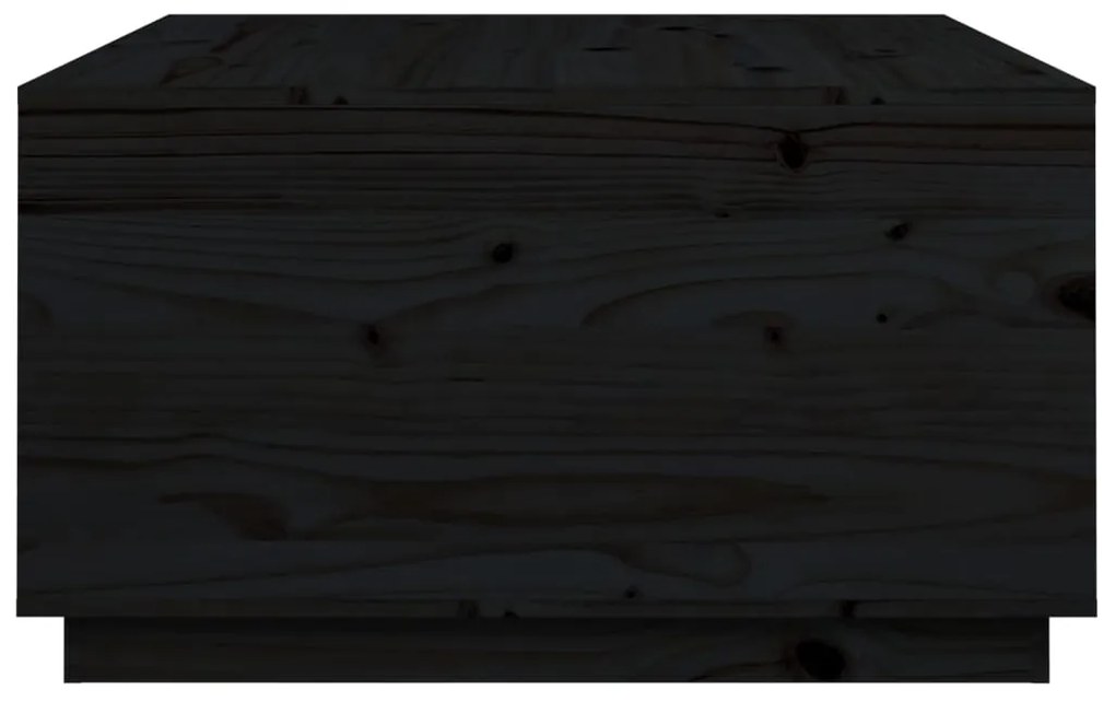 Mesa de centro 80x80x45 cm madeira de pinho maciça preto