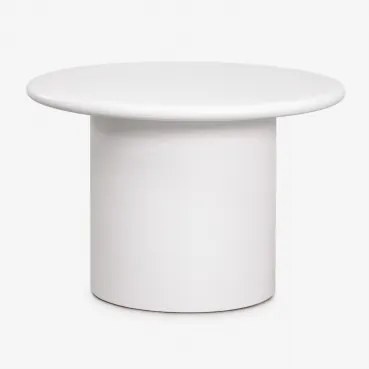 Mesa De Centro Redonda Em Cimento Namara Ø60 Cm & Branco - Sklum