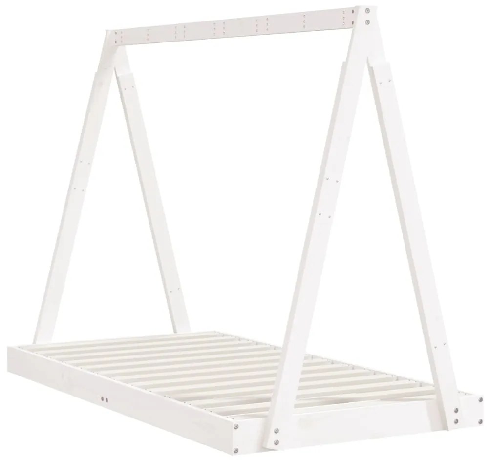 Estrutura de cama infantil 80x160 cm pinho maciço branco