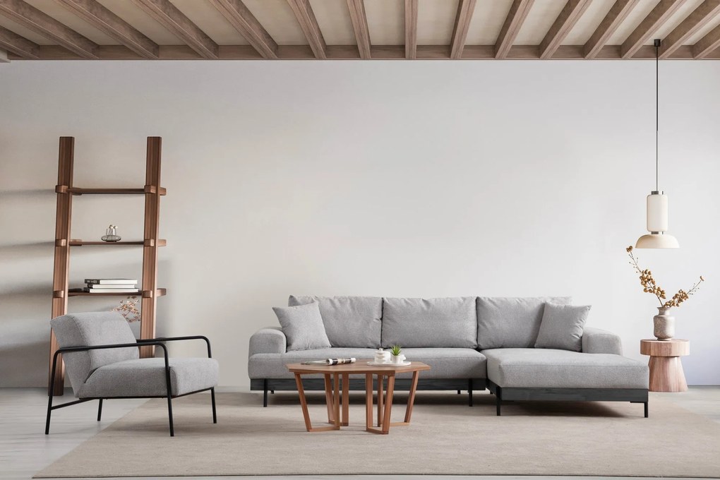 Sofá de Canto Eti – Cinzento – 280 x 170 cm