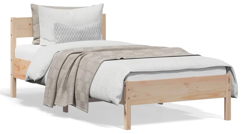 vidaXL Cama sem colchão 90x190 cm madeira de pinho maciça