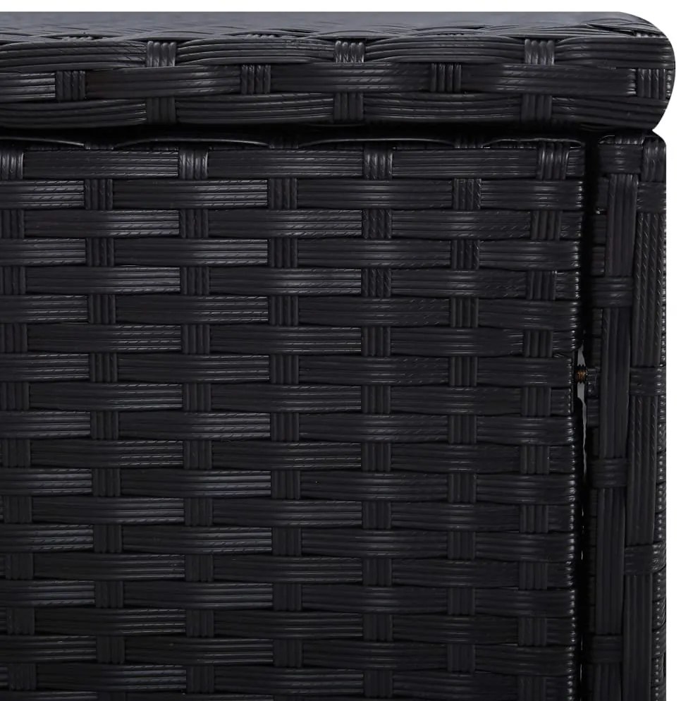 3 pcs espreguiçadeiras jardim c/ mesa de centro vime PE preto