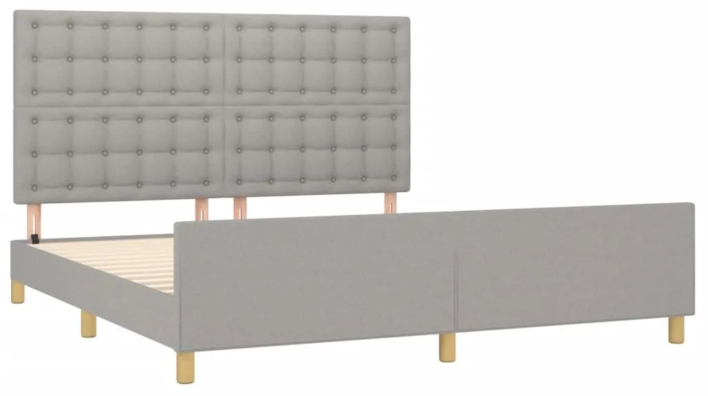 Estrutura de cama sem colchão 160x200 cm tecido cinzento-claro