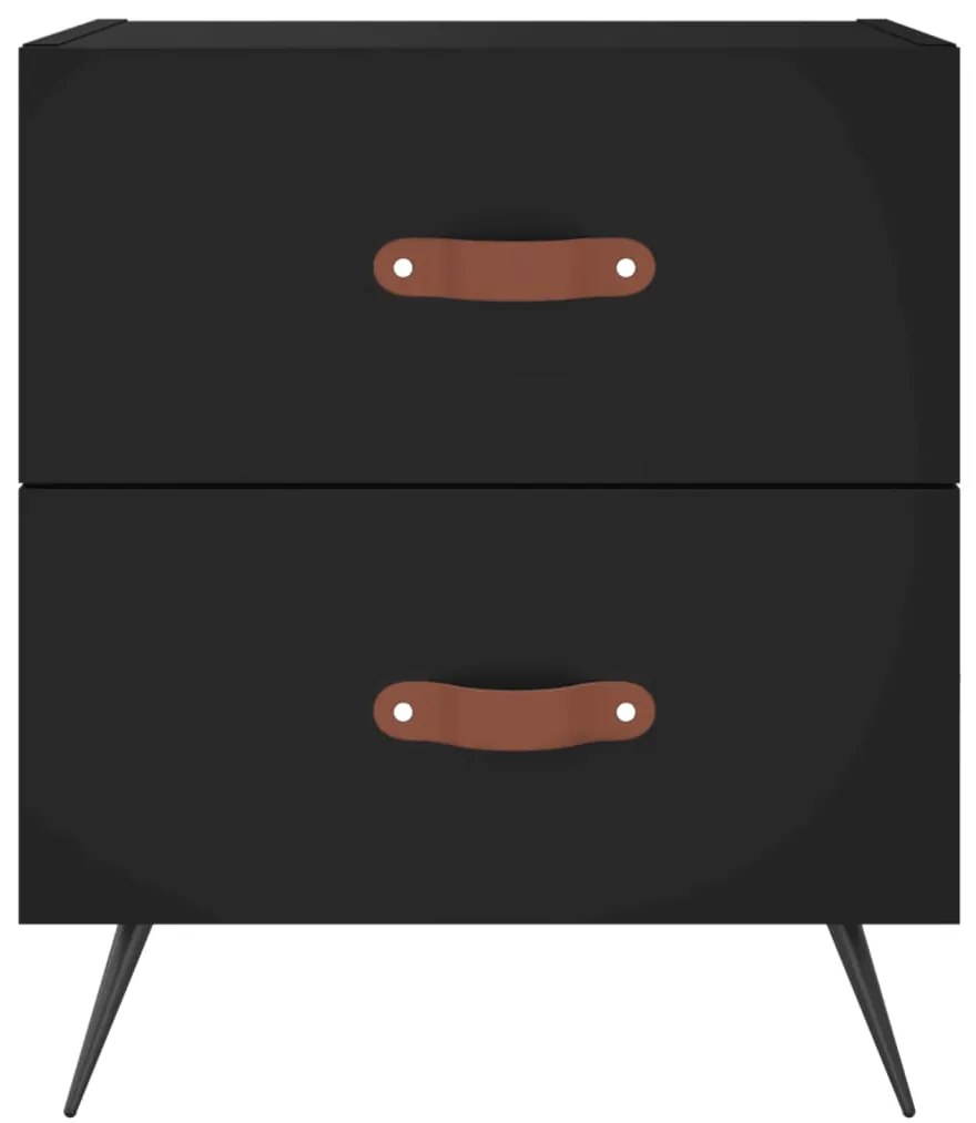 Mesas de cabeceira 2 pcs 40x35x47,5 cm deriv. de madeira preto