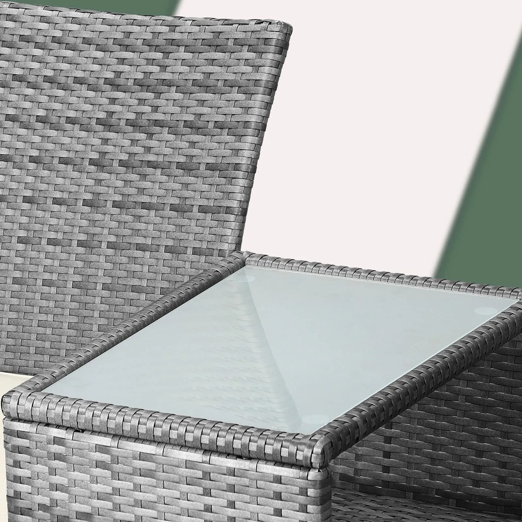 Banco de jardim Polyrattan 2 lugares 143x55x88cm cinzento/bege