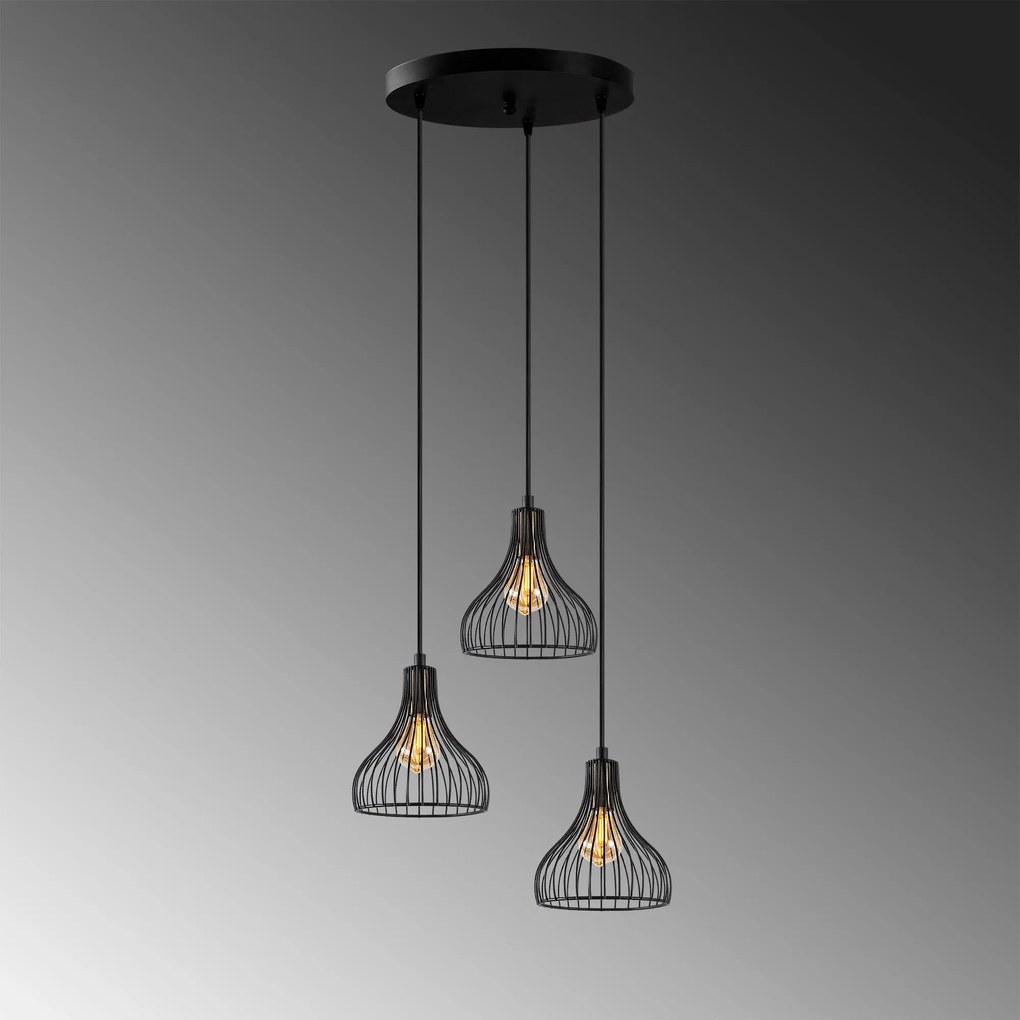 Candeeiro de Teto Telyildo – Preto Antigo – 44 x 44 x 117 cm