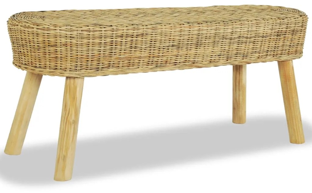 244579 vidaXL Banco para hall em vime natural 110x35x45 cm
