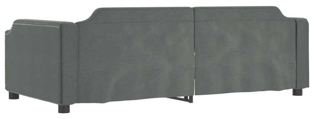 Sofá-cama 80x200 cm tecido cinzento-escuro