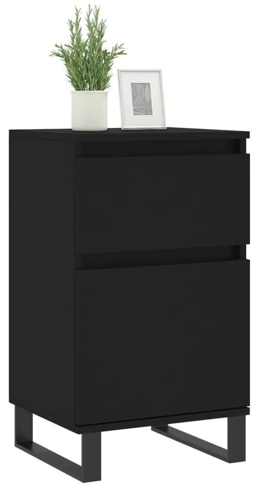 Aparadores 2 pcs 40x35x70 cm derivados de madeira preto