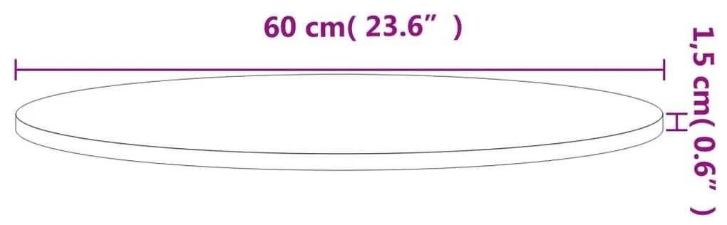 Tampo de mesa redondo Ø60x1,5 cm madeira de faia maciça