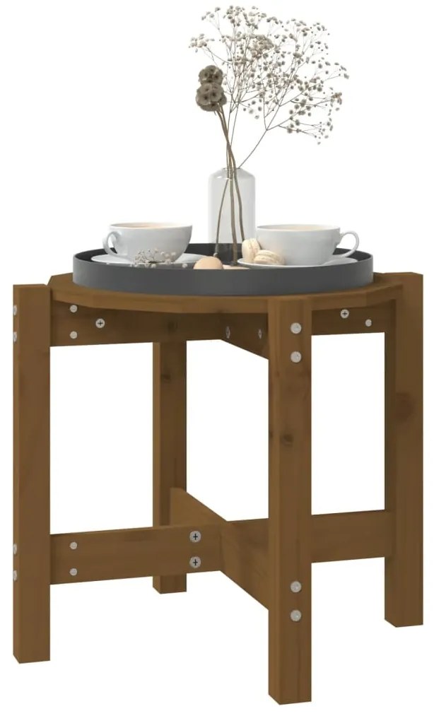 Mesa de centro Ø 52,5x45 cm madeira pinho maciça castanho-mel