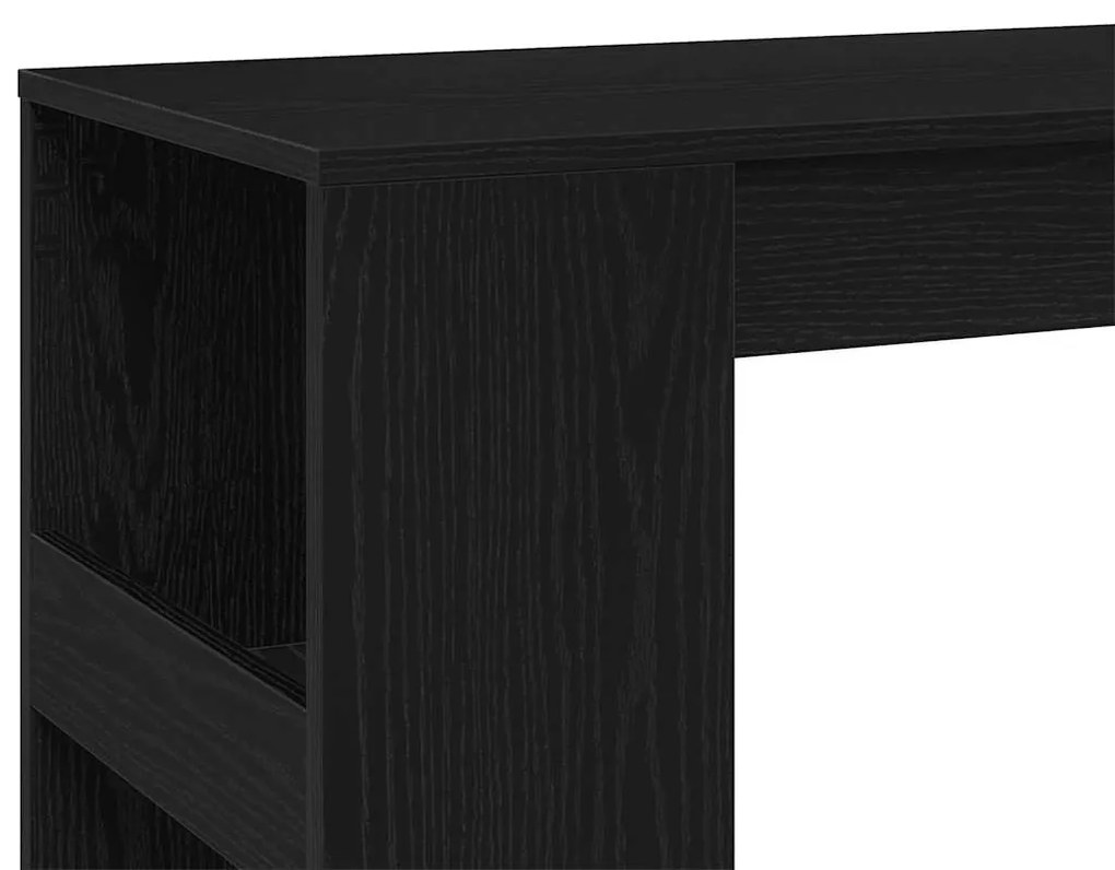 Mesa de bar com prateleiras derivados de madeira carvalho preto