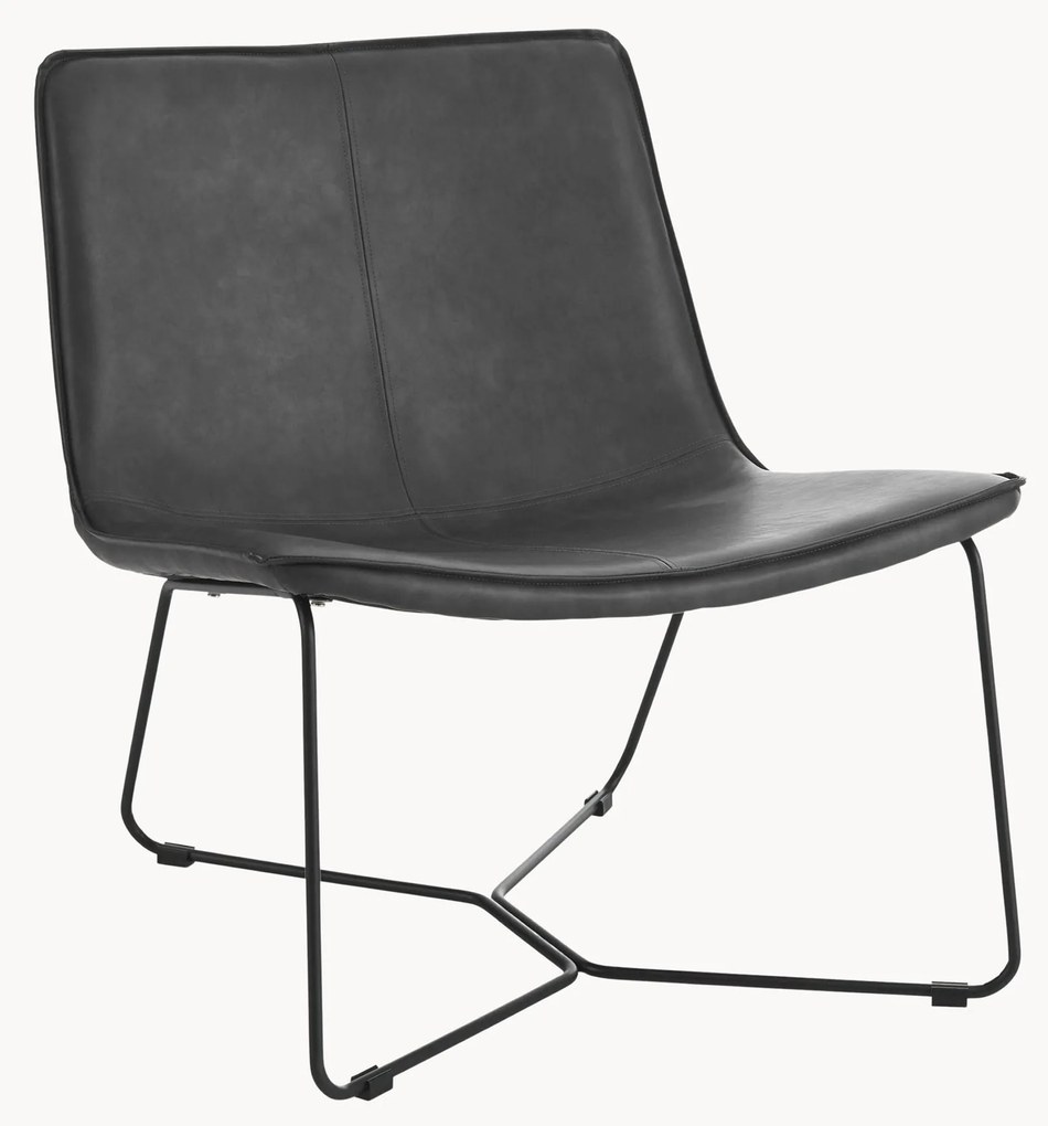 Poltrona em couro sintético Barrel